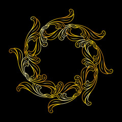 Golden floral pattern