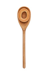 wooden spoon with a bagel