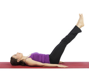 Woman doing legs and abs workout