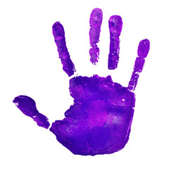 violet handprint, depicting the idea of to stop violence against