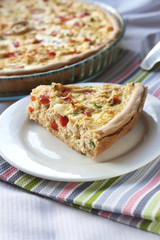 Chicken tart with paprika and goat cheese