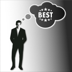 businessman thinks on best