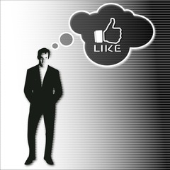 businessman thinks on like