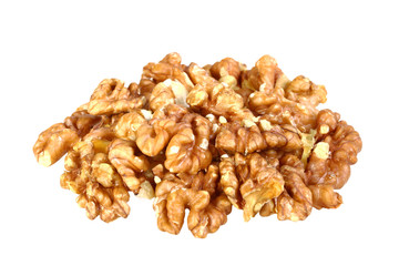 Heap of beige walnuts