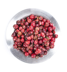 Isolated Pink Peppercorns (in a bowl)