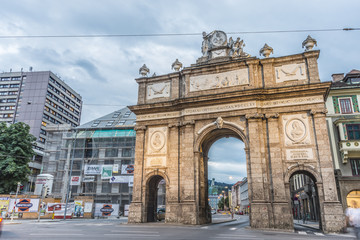 Fototapeta na wymiar Triumphal Arch in Innsbruck, Austria.