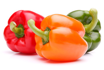 Sweet bell pepper isolated on white background cutout