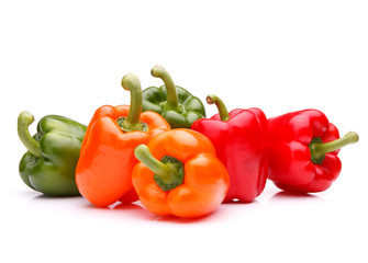 Sweet bell pepper isolated on white background cutout