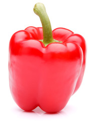 Red sweet bell pepper isolated on white background cutout