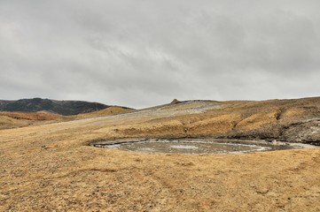 Fototapeta na wymiar Mud volcanoes landscape