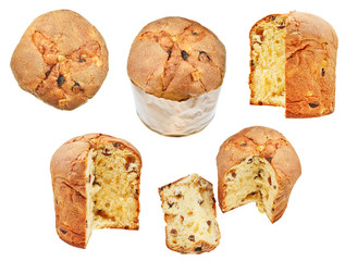 set of Easter cakes and slices isolated