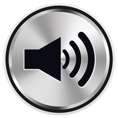 Musik Lautstärke Lautsprecher Button Icon Metal Vektor