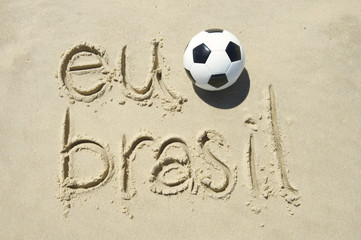 I Football Brazil Sand Message