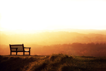 Bench and sundown.