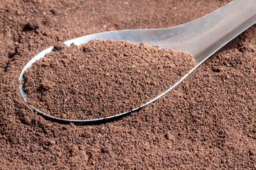 coffee powder with spoon