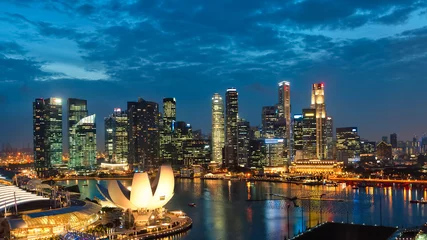 Crédence de cuisine en verre imprimé Singapour Coucher de Soleil Singapour