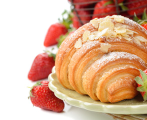 Croissant with strawberry