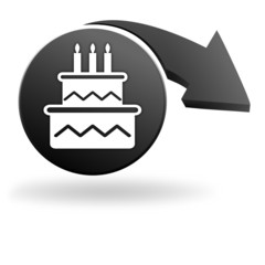 gâteau d'anniversaire sur symbole noir