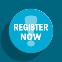 register now flat vector icon