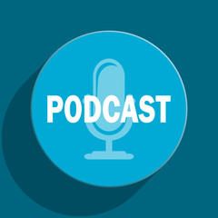 podcast flat vector icon
