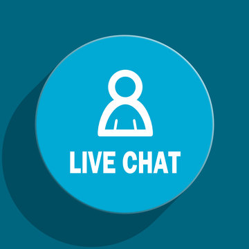 Live Chat Flat Vector Icon