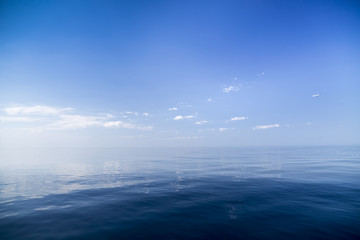 Beautiful sunny day with blue sky over the sea.