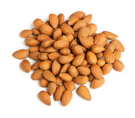 Heap of peeled almond nuts