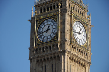 Fototapeta na wymiar Clockface of Big Ben, Westminster, London