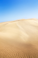 Sand dunes on the beach in Maspalomas.