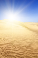 Sand dunes on the beach in Maspalomas.