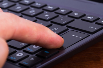 Finger on Enter Key