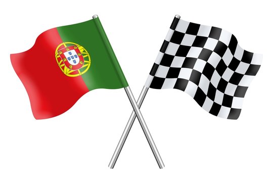 Bandeiras: Portugal e tabuleiro de damas