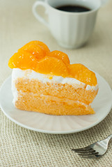 Orange cake and coffee