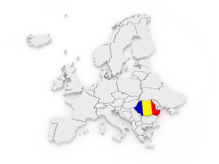 Map of Europe and Romania.