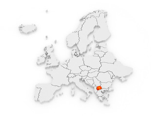 Map of Europe and Macedonia.