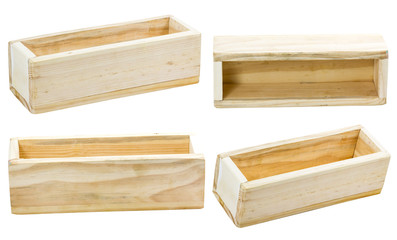 wood box isolated on white background