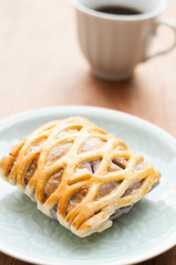 Taro Pie with coffee, relaxing