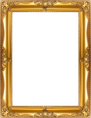 Golden Frame isolated on white background