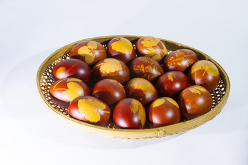 Eastern eggs in a basket