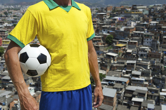 Brazilian Football Player Soccer Ball Rio Favela