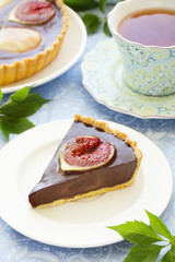 Chocolate tart with figs.