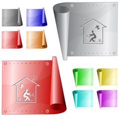 Home inspiration. Vector metal surface.