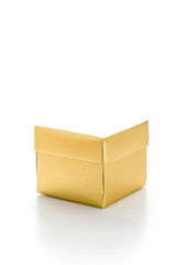 Gold box isolated on white