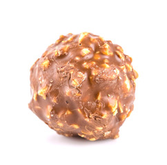 Chocolate ball isolated white background