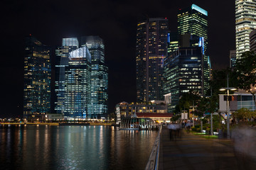 Fototapeta na wymiar Waterfront of Singapore overlooking the Central District