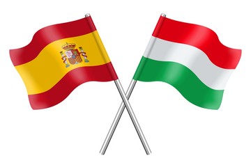 Flags: Spain and Hungary