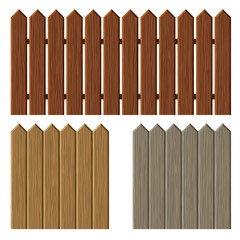 Fence with different wooden texture pattern