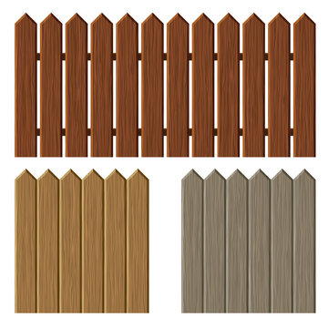 Fence with different wooden texture pattern