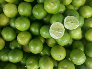 Slices and group of Lemons background