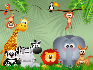 Obraz na płótnie Canvas jungle animals
